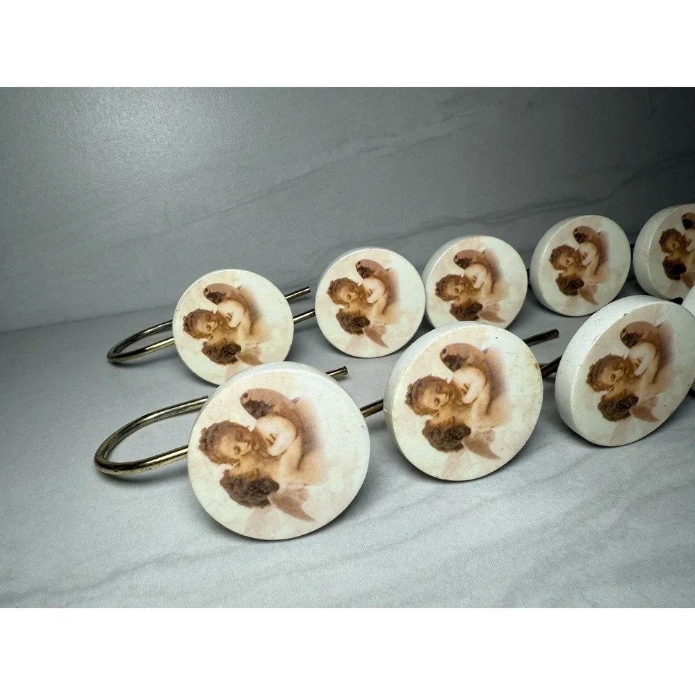 Cherub Angel‎ Shower Curtain Hooks - Set Of 12